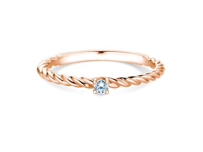 Anello di Fidanzamento Classic Loop in 9K oro rosa con diamante 0,05ct G/SI