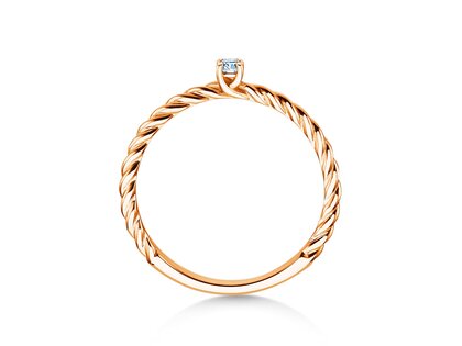 Anello di Fidanzamento Classic Loop in 9K oro rosa con diamante 0,05ct G/SI