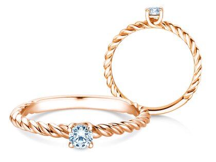 Anello di Fidanzamento Classic Loop in 9K oro rosa con diamante 0,15ct G/SI