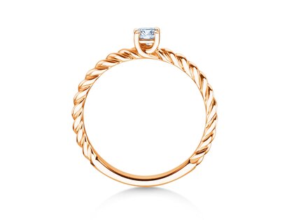 Anello di Fidanzamento Classic Loop in 9K oro rosa con diamante 0,15ct G/SI