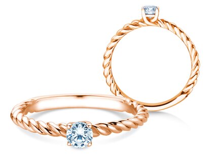Anello di Fidanzamento Classic Loop in 9K oro rosa con diamante 0,25ct H/SI