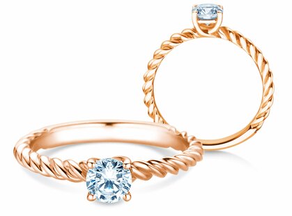 Anello di Fidanzamento Classic Loop in 14K oro rosa con diamante 0,50ct H/SI