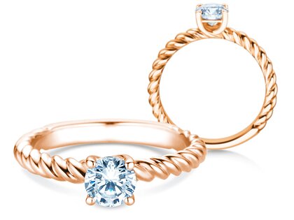 Anello di Fidanzamento Classic Loop in 9K oro rosa con diamante 1,00ct H/SI