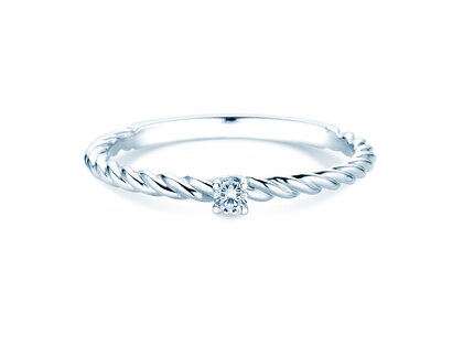 Anello di Fidanzamento Classic Loop in argento 925/- con diamante 0,05ct H/SI