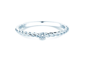 Anello di Fidanzamento Classic Loop in argento 925/- con diamante 0,05ct H/SI