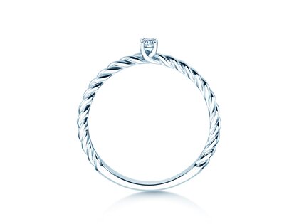 Anello di Fidanzamento Classic Loop in argento 925/- con diamante 0,05ct H/SI