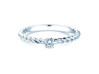 Anello di Fidanzamento Classic Loop in 9K oro bianco con diamante 0,10ct H/SI