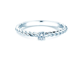 Anello di Fidanzamento Classic Loop in 9K oro bianco con diamante 0,10ct H/SI