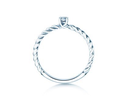 Anello di Fidanzamento Classic Loop in 9K oro bianco con diamante 0,10ct H/SI