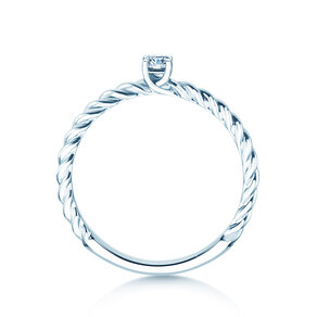 Anello di Fidanzamento Classic Loop in 9K oro bianco con diamante 0,10ct H/SI