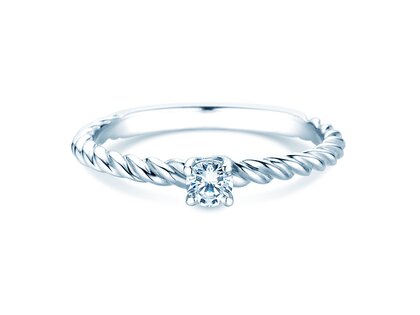 Anello di Fidanzamento Classic Loop in 18K oro bianco con diamante 0,15ct H/SI