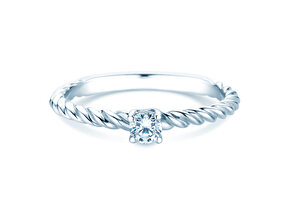 Anello di Fidanzamento Classic Loop in 18K oro bianco con diamante 0,15ct H/SI