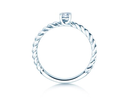 Anello di Fidanzamento Classic Loop in 18K oro bianco con diamante 0,15ct H/SI