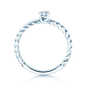 Anello di Fidanzamento Classic Loop in 18K oro bianco con diamante 0,15ct H/SI