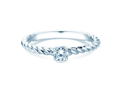 Anello di Fidanzamento Classic Loop in 9K oro bianco con diamante 0,20ct H/SI