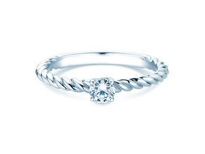 Anello di Fidanzamento Classic Loop in 9K oro bianco con diamante 0,20ct H/SI