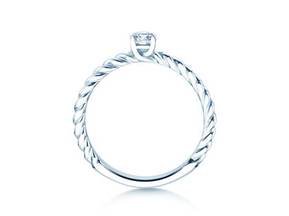 Anello di Fidanzamento Classic Loop in 9K oro bianco con diamante 0,20ct H/SI