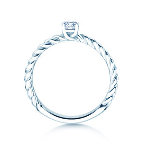 Anello di Fidanzamento Classic Loop in 9K oro bianco con diamante 0,20ct H/SI