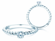 Anello di Fidanzamento Classic Loop in platino 950/- con diamante 0,25ct G/SI