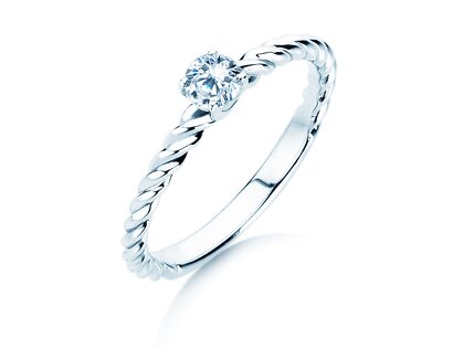 Anello di Fidanzamento Classic Loop in 9K oro bianco con diamante 0,25ct H/SI
