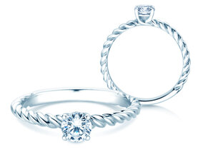 Anello di Fidanzamento Classic Loop in 14K oro bianco con diamante 0,30ct G/SI