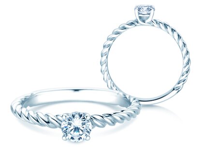 Anello di Fidanzamento Classic Loop in 9K oro bianco con diamante 0,30ct H/SI