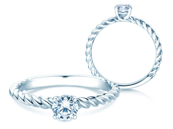 Anello di Fidanzamento Classic Loop in 9K oro bianco con diamante 0,30ct H/SI