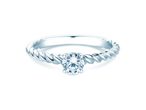 Anello di Fidanzamento Classic Loop in 9K oro bianco con diamante 0,30ct H/SI