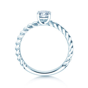 Anello di Fidanzamento Classic Loop in 9K oro bianco con diamante 0,50ct H/SI
