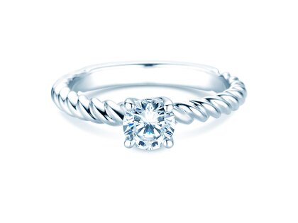 Anello di Fidanzamento Classic Loop in 18K oro bianco con diamante 0,60ct H/SI