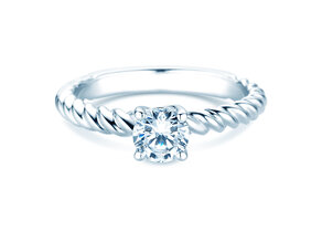 Anello di Fidanzamento Classic Loop in 18K oro bianco con diamante 0,60ct H/SI