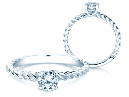 Anello di Fidanzamento Classic Loop in 9K oro bianco con diamante 0,50ct H/SI