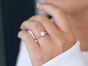 Anello di Fidanzamento Classic Loop in 14K oro bianco con diamante 0,75ct G/SI