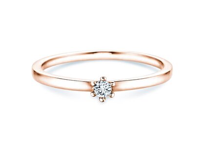 Anello di Fidanzamento Classic Petite in 14K oro rosa con diamante 0,07ct G/SI