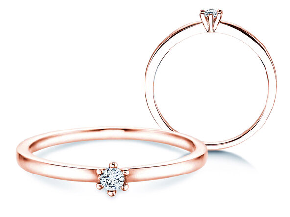 Anello di Fidanzamento Classic Petite in 14K oro rosa con diamante 0,07ct G/SI