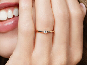 Anello di Fidanzamento Classic Petite in 14K oro bianco con diamante 0,09ct G/SI
