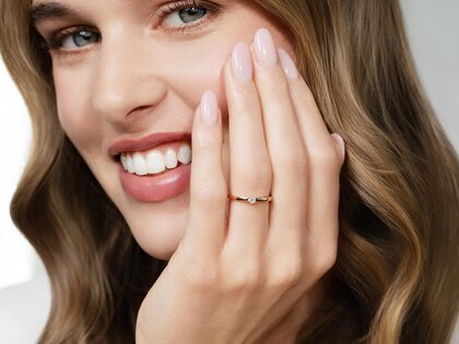 Anello di Fidanzamento Classic Petite in 14K oro bianco con diamante 0,09ct G/SI