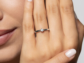 Anello di Fidanzamento Classic Petite in 14K oro bianco con diamante 0,13ct G/SI