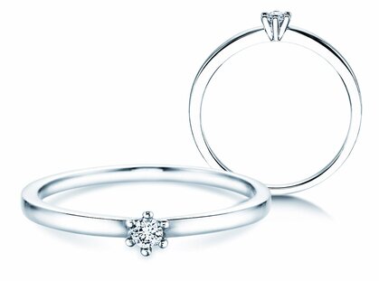 Anello di Fidanzamento Classic Petite in 14K oro bianco con diamante 0,07ct G/SI