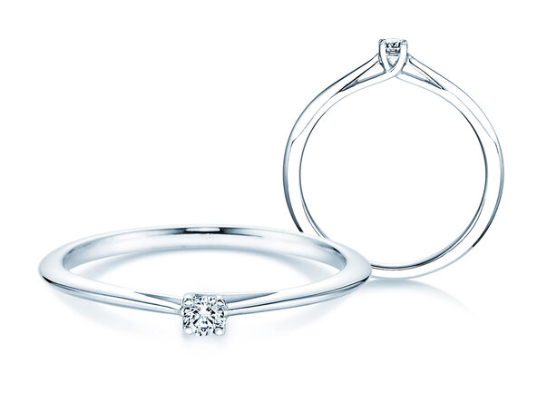 Anello di Fidanzamento Delight in 9K oro bianco con diamante 0,05ct G/SI