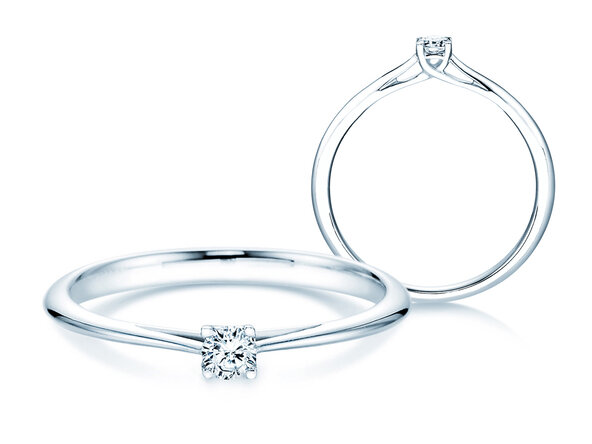 Anello di Fidanzamento Delight in 18K oro bianco con diamante 0,10ct H/SI