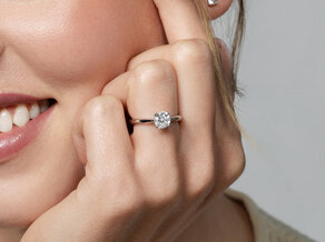 Anello di Fidanzamento Delight in 9K oro bianco con diamante 1,00ct H/SI