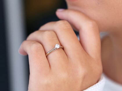 Anello di Fidanzamento Delight in 9K oro bianco con diamante 0,25ct H/SI