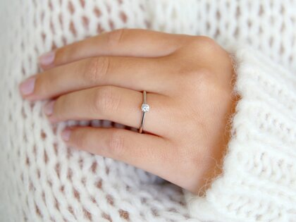 Anello di Fidanzamento Delight in 14K oro bianco con diamante 0,15ct G/SI