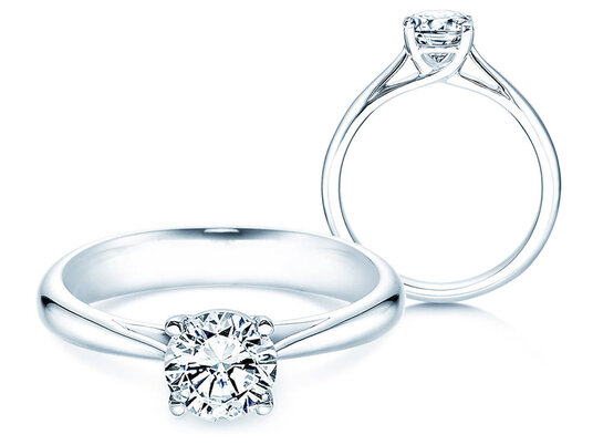 Anello di Fidanzamento Delight in 9K oro bianco con diamante 1,00ct H/SI