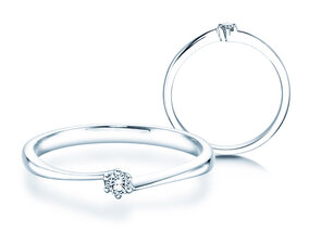 Anello di Fidanzamento Devotion in argento 925/- con diamante 0,07ct G/SI