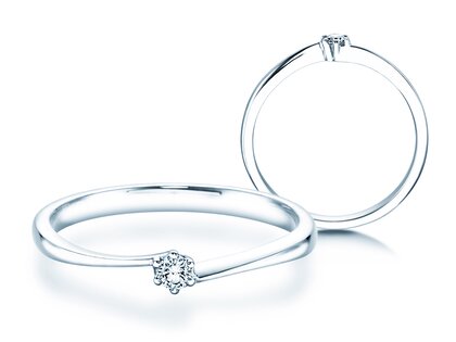 Anello di Fidanzamento Devotion in argento 925/- con diamante 0,07ct G/SI