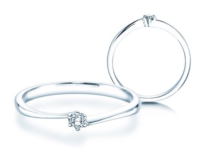 Anello di Fidanzamento Devotion in argento 925/- con diamante 0,07ct G/SI