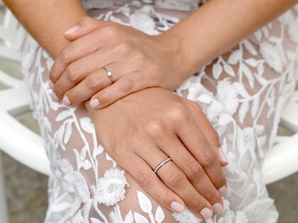 Anello di Fidanzamento Devotion in 18K oro bianco con diamante 0,15ct H/SI