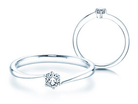 Anello di Fidanzamento Devotion in argento 925/- con diamante 0,15ct G/SI